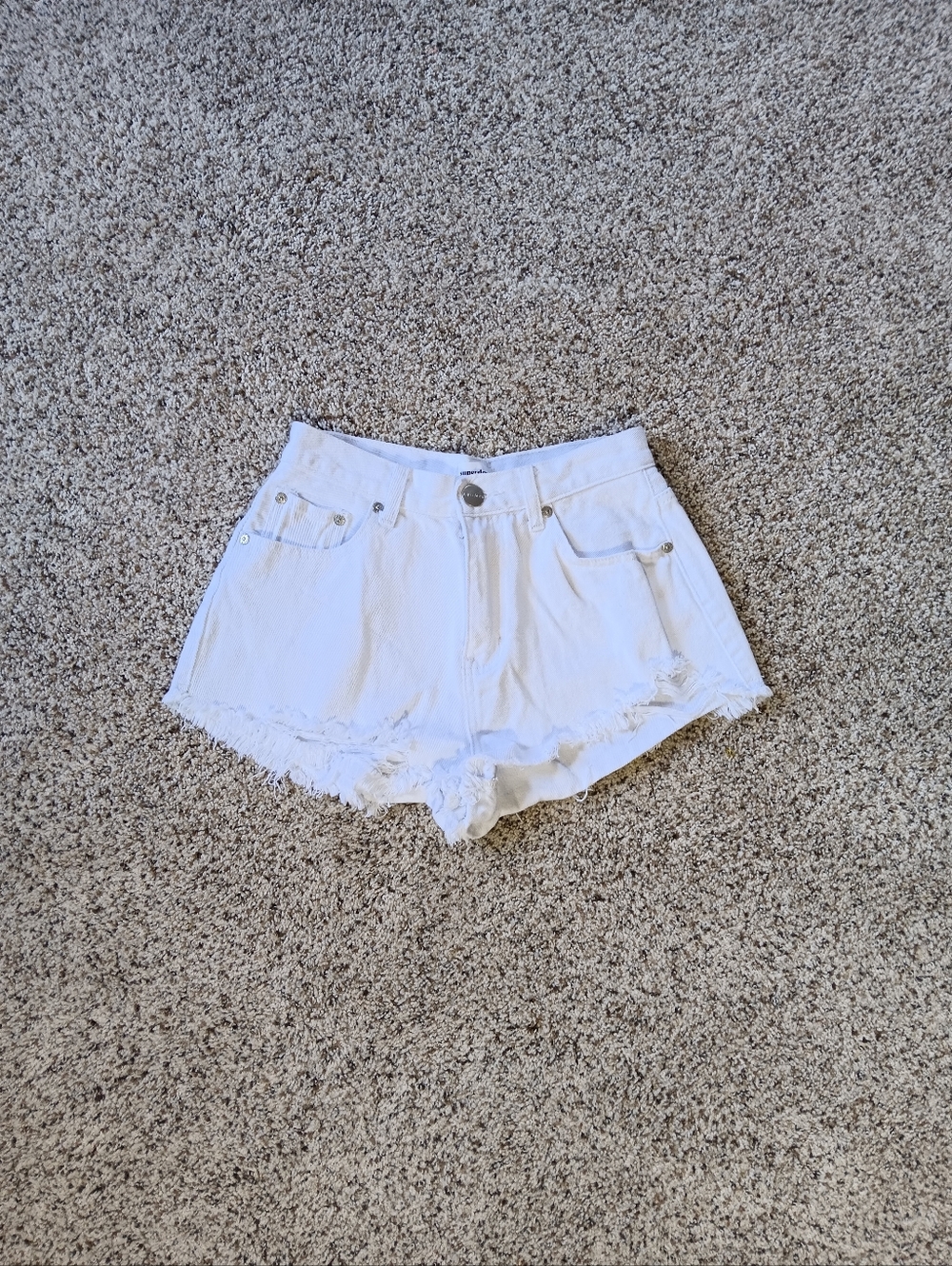 Superdown Lori White Distressed Short Shorts Size 27 Small